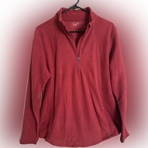 BCG Women’s Lifestyle Micro Fleece 1/2 Zip Pullover Red Top Size XL